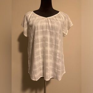 NWT Style & Co White V-Neck Cap Sleeve Blouse size XS